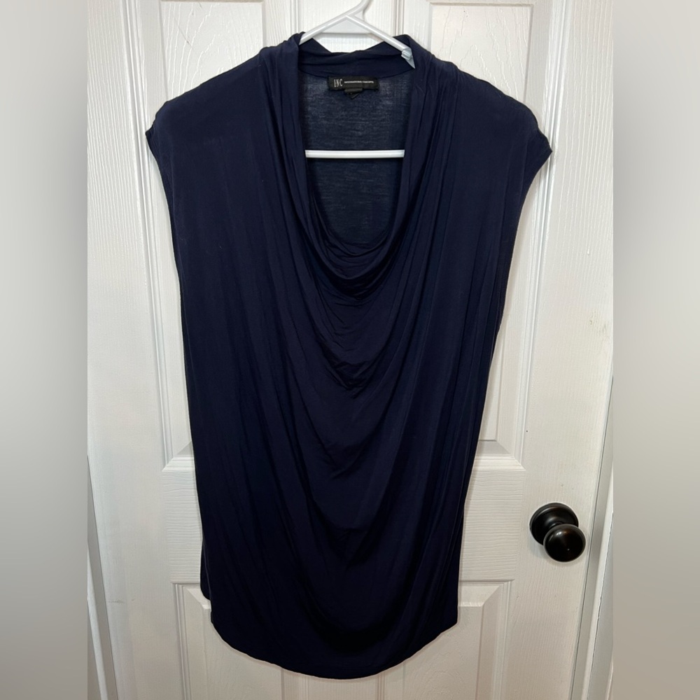 International Concepts size XL top. 95% viscose, 5% spandex. Navy blue
